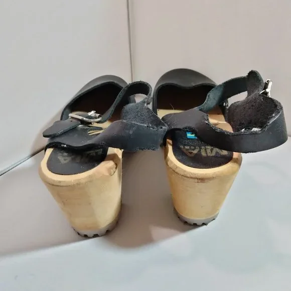 MIA Clogs EU38 Black 3-1"/4 Heel with Damaged Strap slight scuffing - Picture 4 of 9
